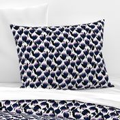 Small Mod Floral White Orchid Navy by Friztin