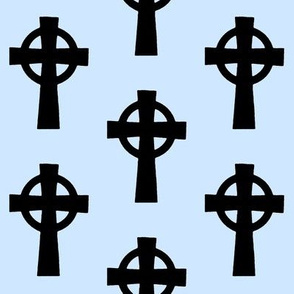 Celtic Crosses on Light Blue // Large