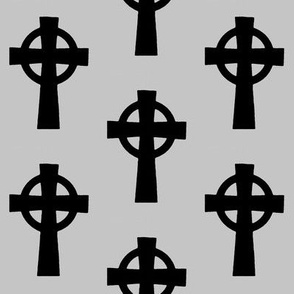 Celtic Crosses on Grey // Large