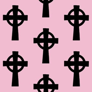 Celtic Crosses on Pink // Large