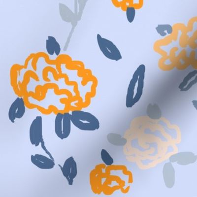 floral orange pattern