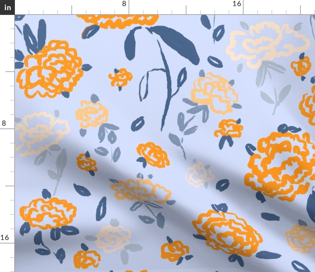 floral orange pattern