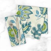 Indian chintz (Teal/olive)