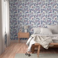 Indian chintz (grey/blue and faded red)