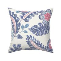 Indian chintz (grey/blue and faded red)