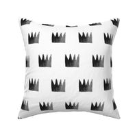 watercolor crowns - black on white