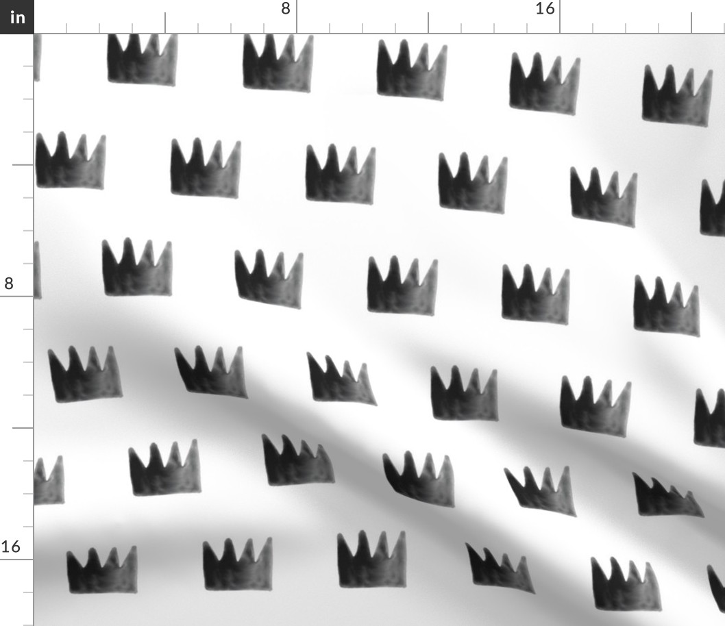 watercolor crowns - black on white