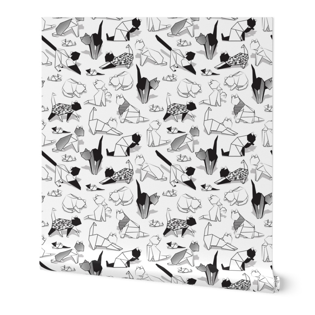 Small scale // Origami kitten friends // white background coloring paper cats