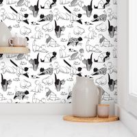 Small scale // Origami kitten friends // white background coloring paper cats