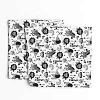 Geometric jungle zoo safari animals adorable kids design for boys black white gray