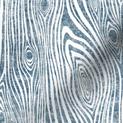 Woodgrain indigo - driftwood dark indigo blue