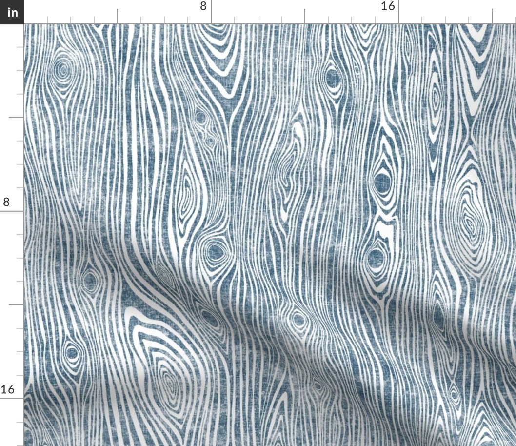 Woodgrain indigo - driftwood dark indigo blue