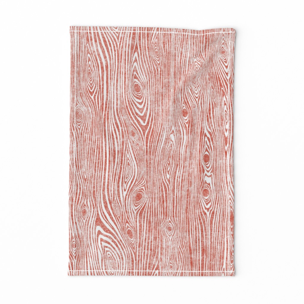 Woodgrain flame orange - driftwood brick red