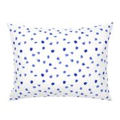 Saturated royal blue watercolor dots