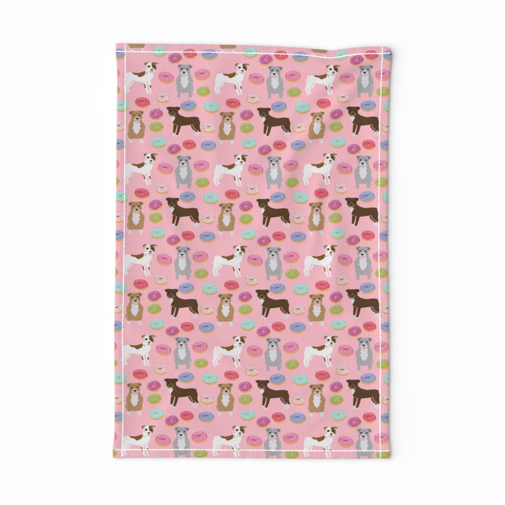 pitbull donuts mixed coats dog breed fabric pink