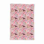 pitbull donuts mixed coats dog breed fabric pink