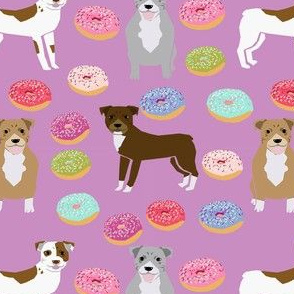 pitbull donuts mixed coats dog breed fabric purple