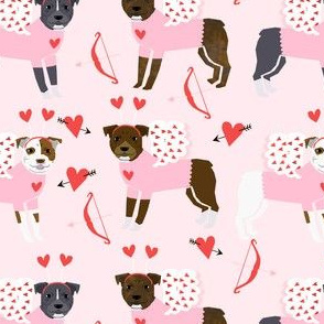 pitbull love bug cupid dog breed fabric pitbulls pink
