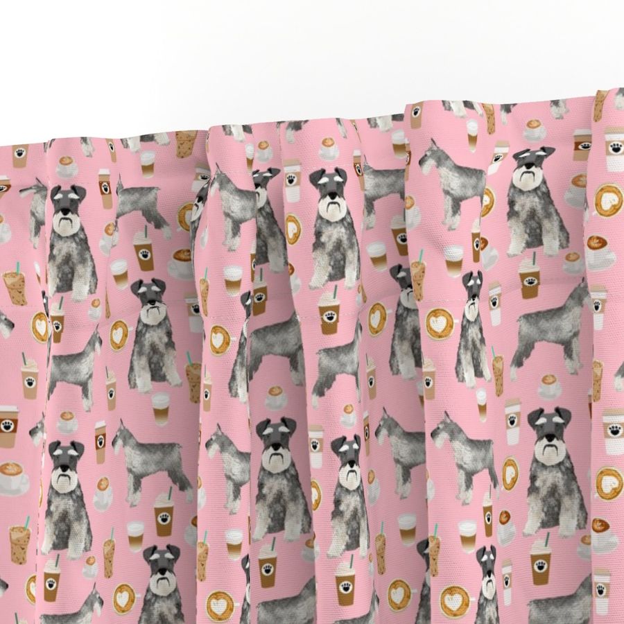 schnauzer coffee dog breed fabric pink