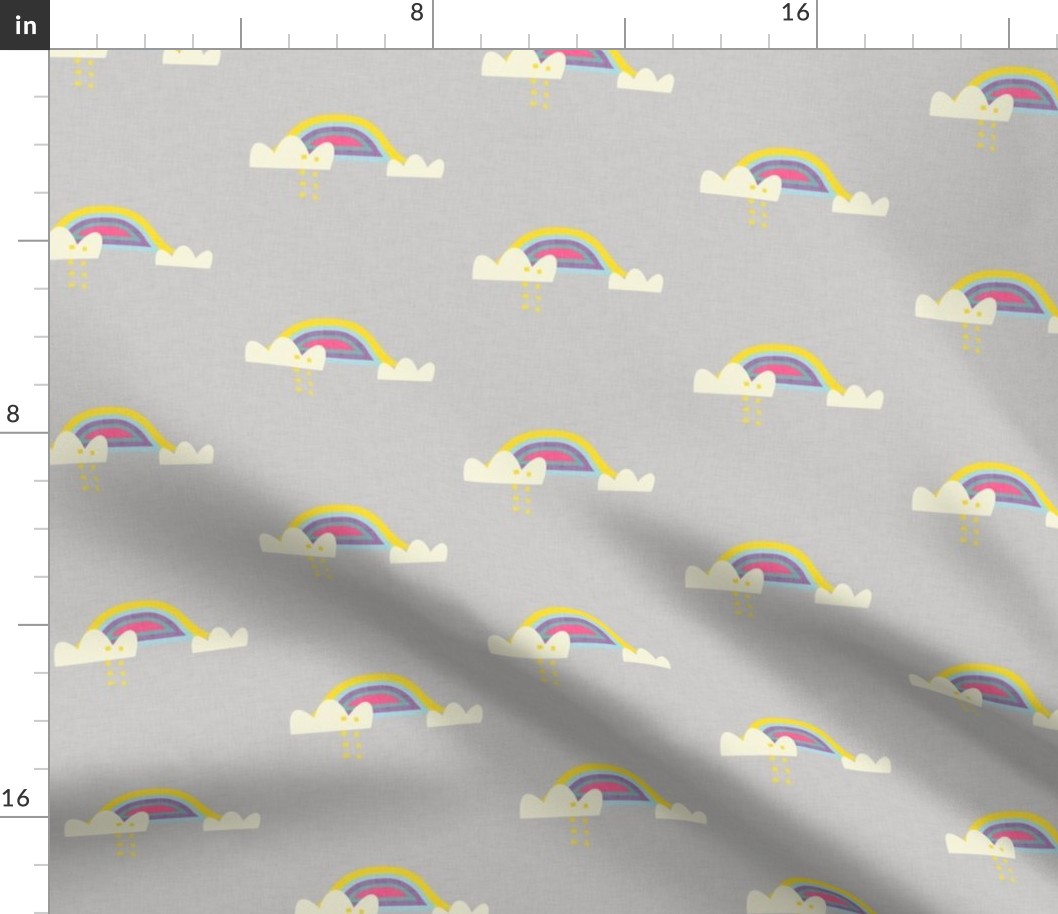 Rainbow and cloud unicorn grey
