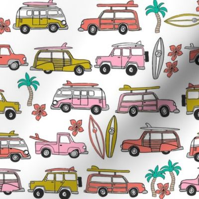 surf trip // vacation surfing road trip california tropical fabric reds