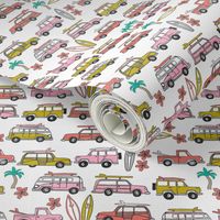 surf trip // vacation surfing road trip california tropical fabric reds