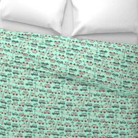 surf trip // vacation surfing road trip california tropical fabric mint