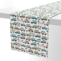 surf trip // vacation surfing road trip california tropical fabric white peach