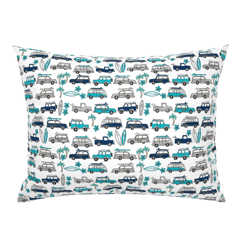 surf trip // vacation surfing road trip california tropical fabric white blues