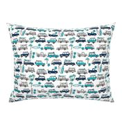 surf trip // vacation surfing road trip california tropical fabric white blues