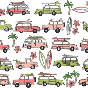 surf trip // vacation surfing road trip california tropical fabric white green