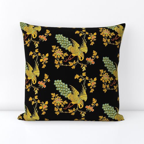 Flower Peacock Design Cotton Linen Square Decor Throw Pillow Case Cushion gift 