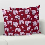 Elephant Love - On Burgundy 