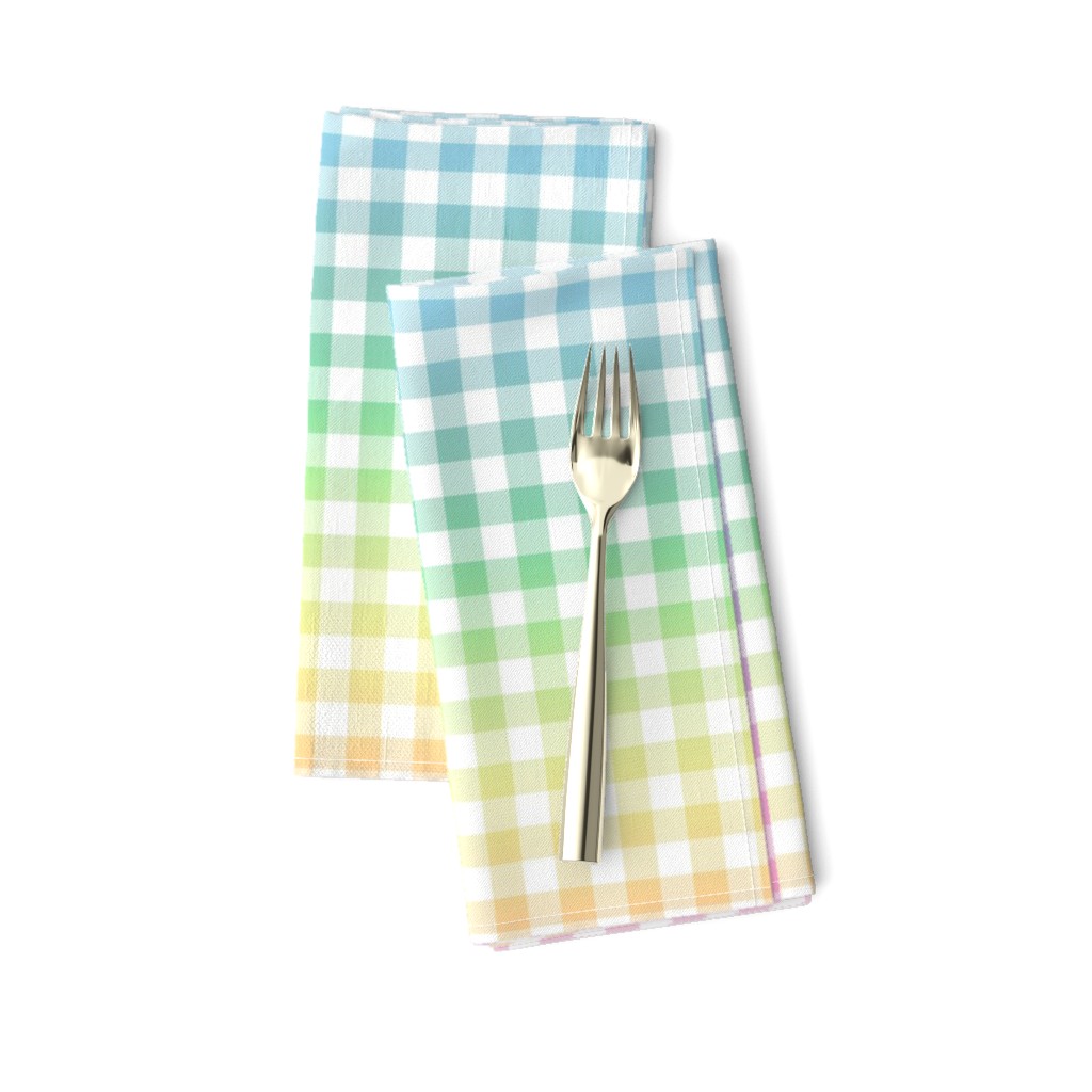 pastel rainbow gingham, 1/2" squares