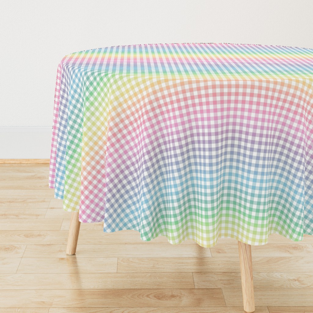 pastel rainbow gingham, 1/2" squares