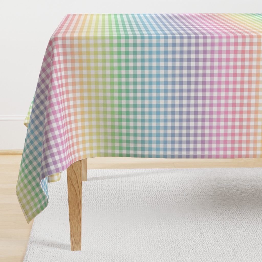 pastel rainbow gingham, 1/2" squares