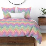 swirling rainbow stripes - pastel