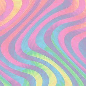 swirling rainbow stripes - pastel