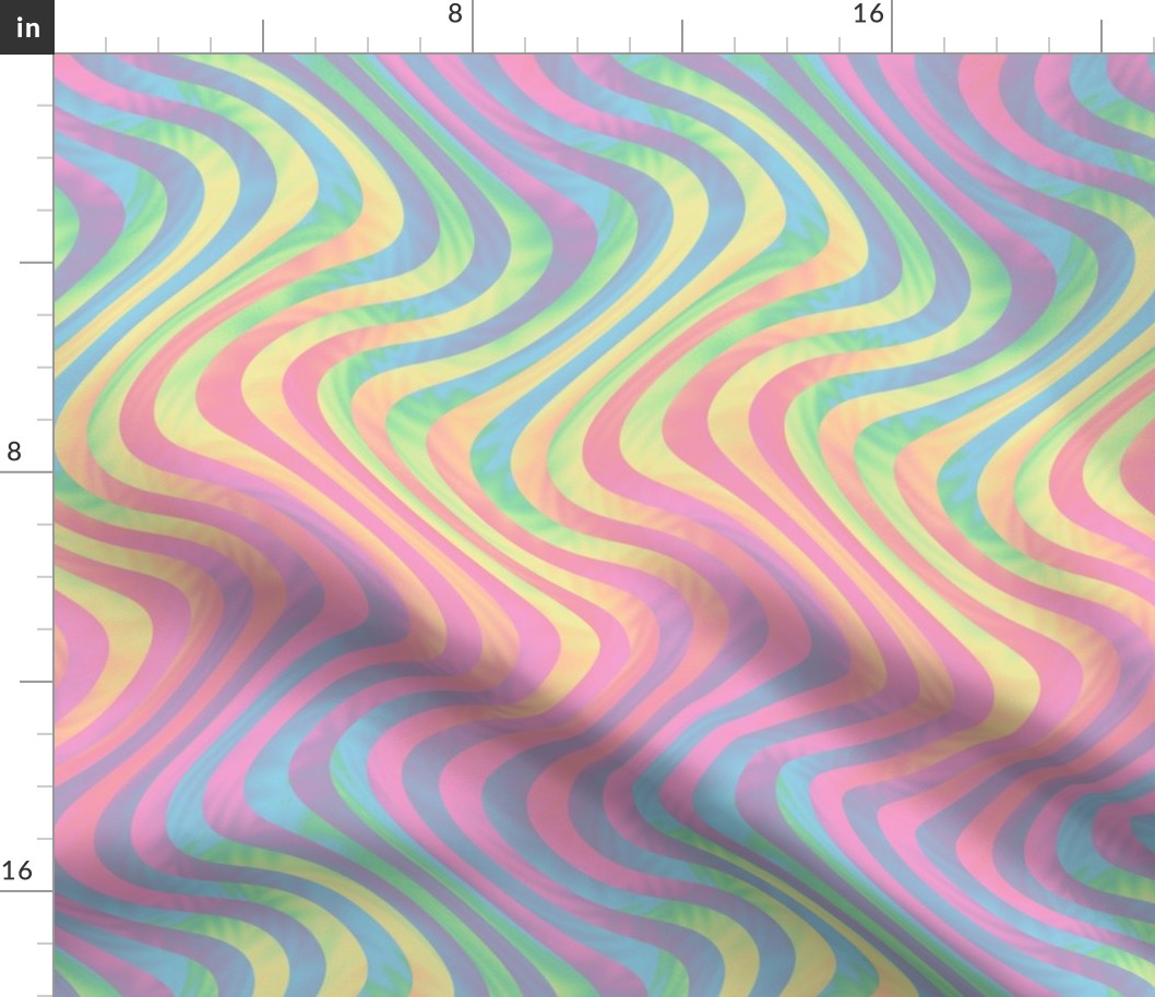 swirling rainbow stripes - pastel