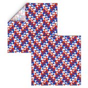 Red White and Blue Tessellating Hearts