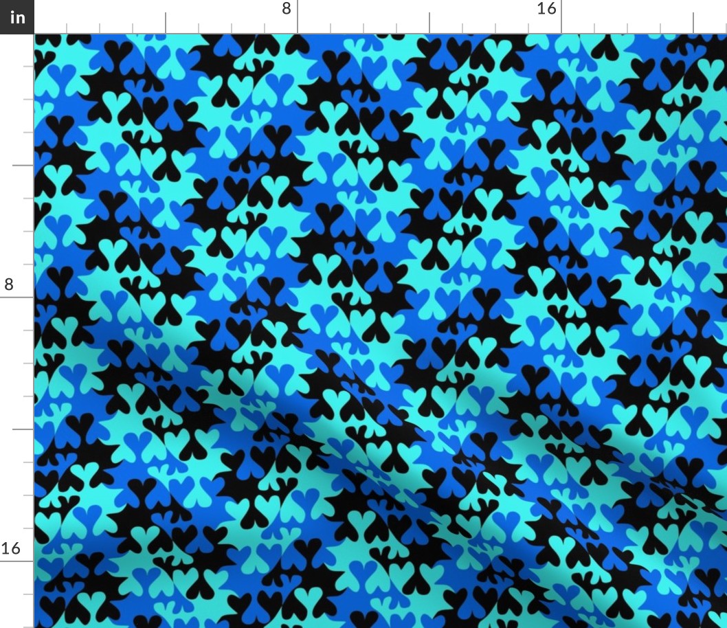 Black and Blue Tessellating Hearts