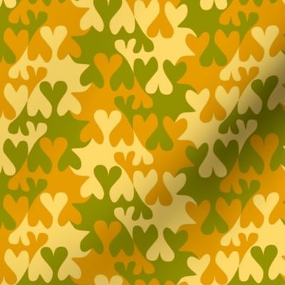 Camouflage Color Tessellating Hearts