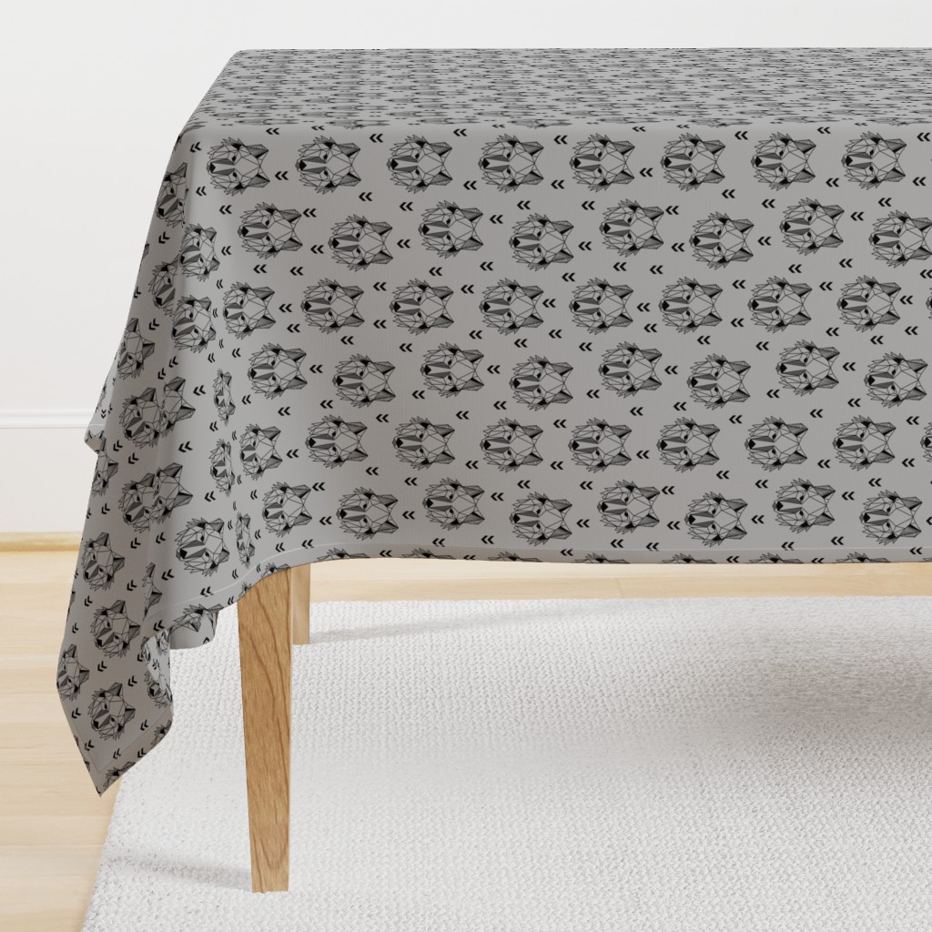 Geometric Wolf (gray) Geo Wolves Woodland Animals Baby Boy Nursery Bedding GingerLous