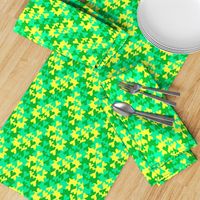 Turquoise Lemon and Shamrock Green Tessellating Hearts