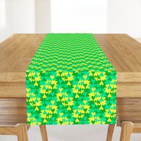 Turquoise Lemon and Shamrock Green Tessellating Hearts