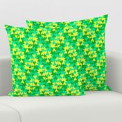 Turquoise Lemon and Shamrock Green Tessellating Hearts