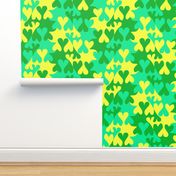 Turquoise Lemon and Shamrock Green Tessellating Hearts