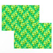 Turquoise Lemon and Shamrock Green Tessellating Hearts