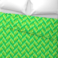 Turquoise Lemon and Shamrock Green Tessellating Hearts