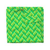 Turquoise Lemon and Shamrock Green Tessellating Hearts